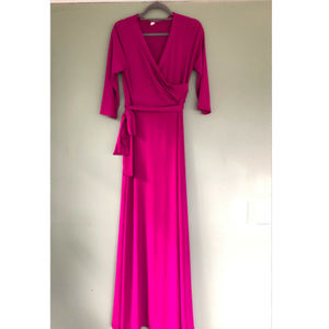 PINKBLUSH Magenta Pink Maxi Dress XL EUC
